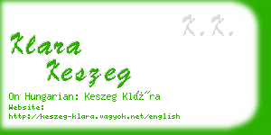 klara keszeg business card